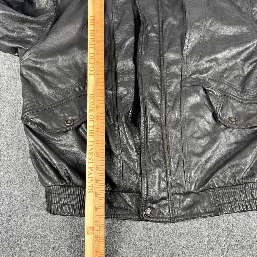 Vintage Black Leather Jacket Korean Style Viaggio M Mens Zip Up Classic